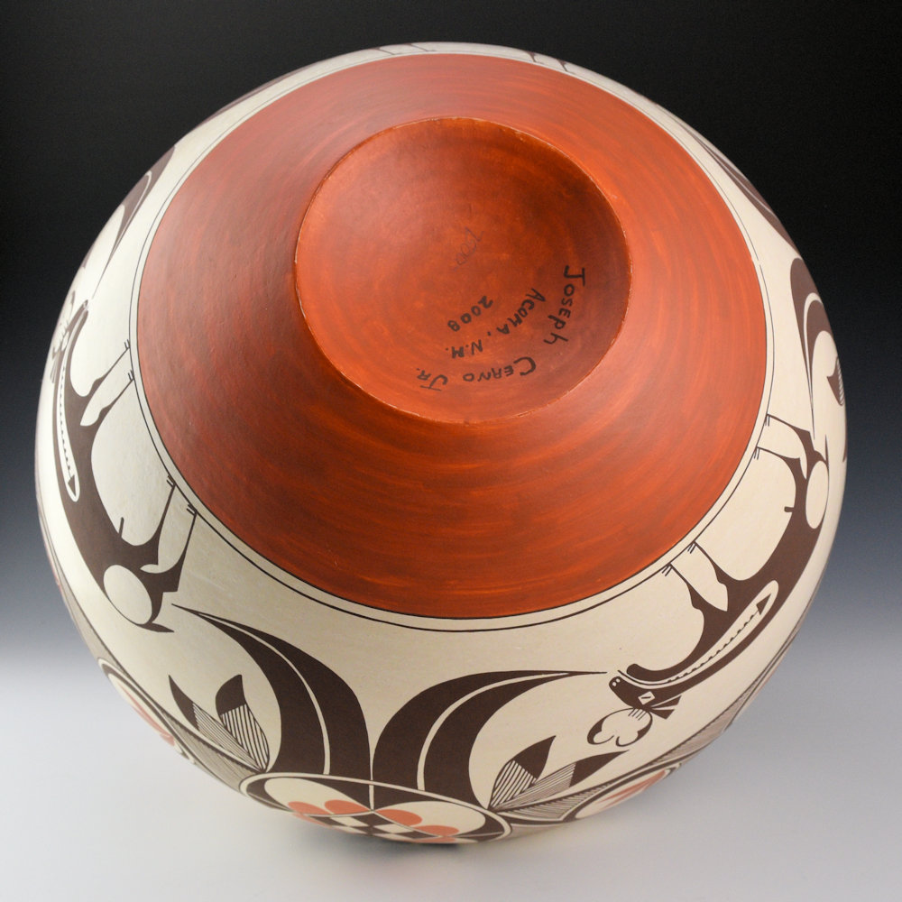 Cerno, Barbara and Joseph - 14" Tall Jar with Antelope and Plant Designs (2008) Ribbon - Image 5