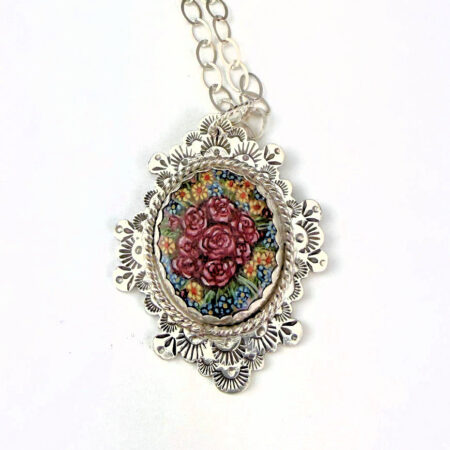 Arthur Lopez & Bernadette Marquez-Lopez - "Las Flores" Pendant (Silver, Wood)