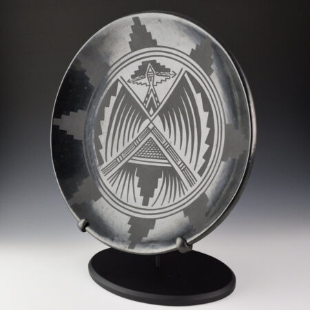 Alternative view of Blue Corn - 12.75" Plate with Thunderbird Designs (1970s)