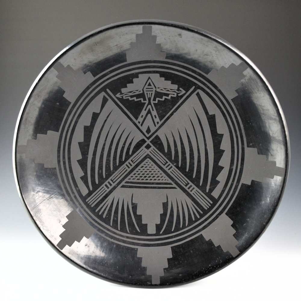 Blue Corn - 12.75" Plate with Thunderbird Designs (1970s)
