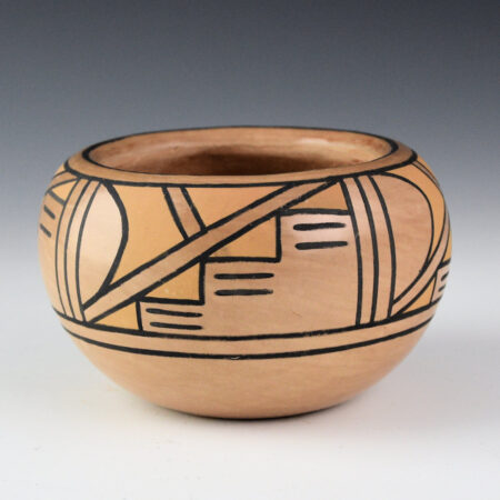 Alternative view of Blue Corn - Polychrome Bowl with Rain and Mesa Designs (1970s)