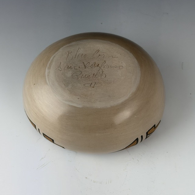 Blue Corn - Polychrome Bowl with Mesa Designs (1970s) - Image 3