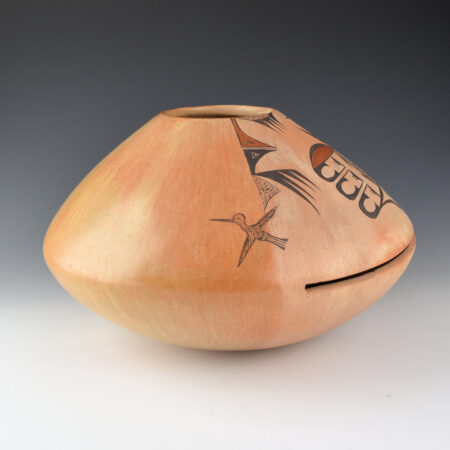 Alternative view of Quotskuyva, Dextra - 10.5" Wide "Hummingbirds" Jar (1980s)