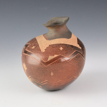 Alternative view of Naranjo, Dusty - Brown Oval Jar with Flute Players