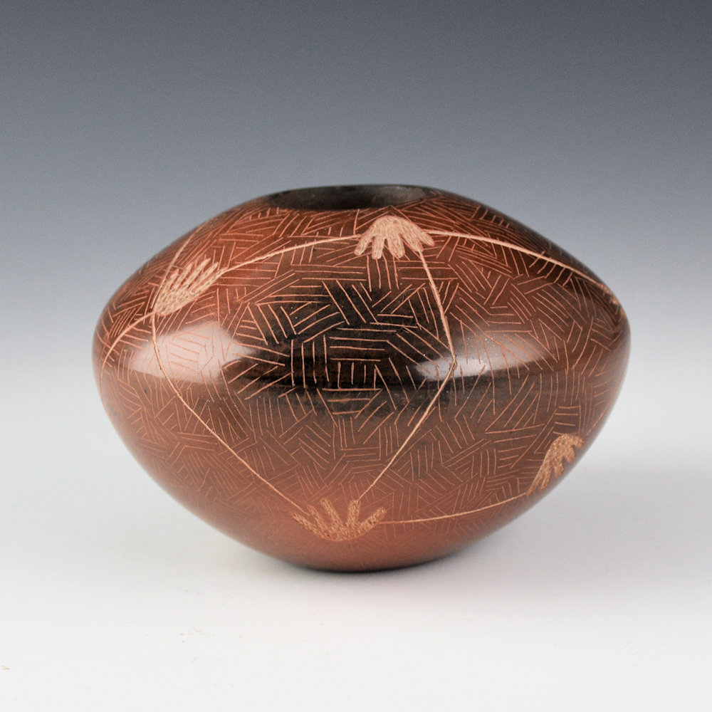 Naranjo, Dusty - Brown Oval Bowl with Hands - Image 5