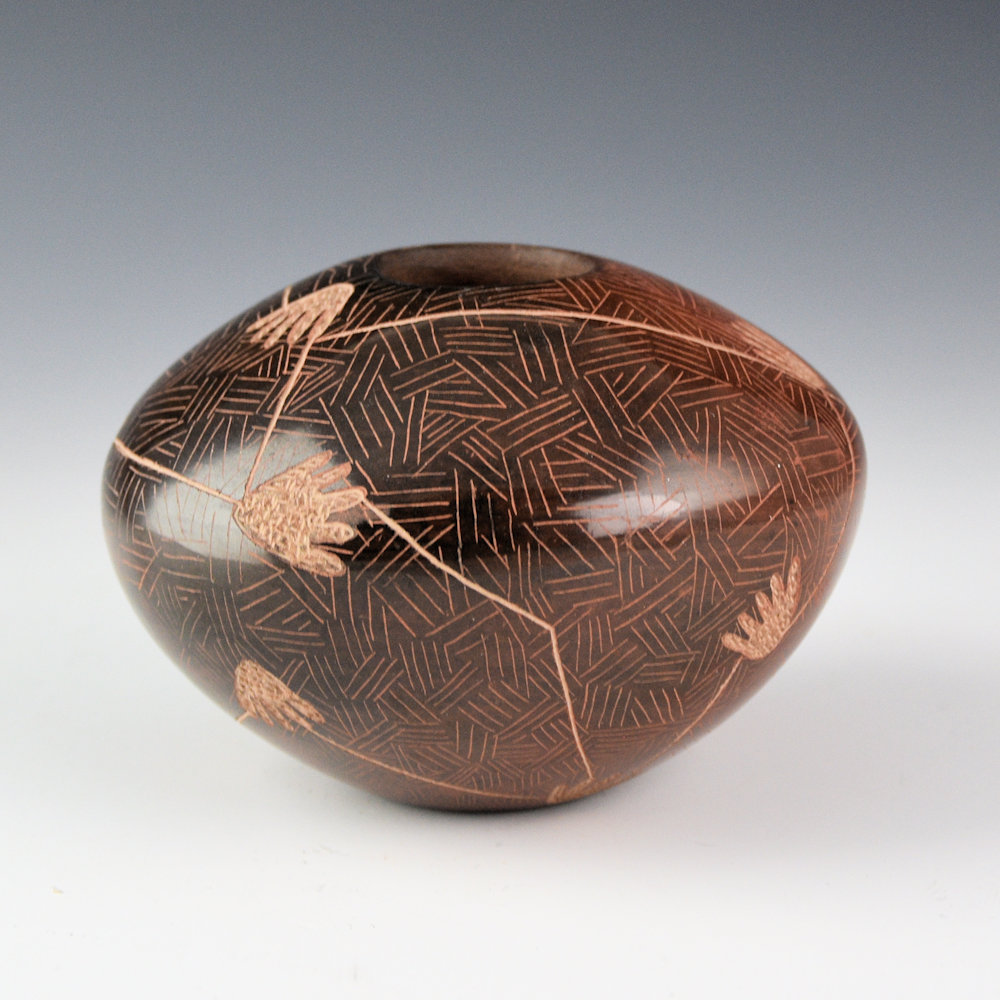 Naranjo, Dusty - Brown Oval Bowl with Hands - Image 3
