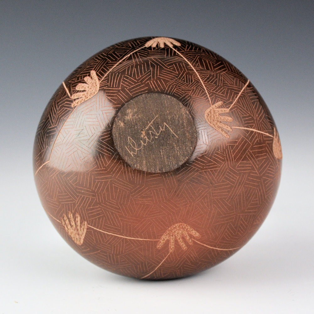 Naranjo, Dusty - Brown Oval Bowl with Hands - Image 6