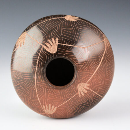 Alternative view of Naranjo, Dusty - Brown Oval Bowl with Hands
