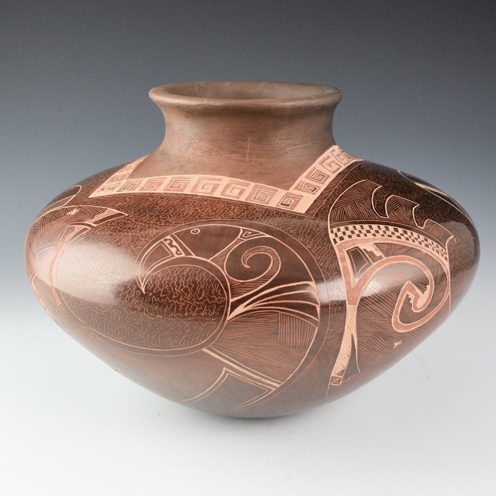 Naranjo, Dusty - 9" Wide Jar with Swirling Rain Birds (2003) Ribbon - Image 5
