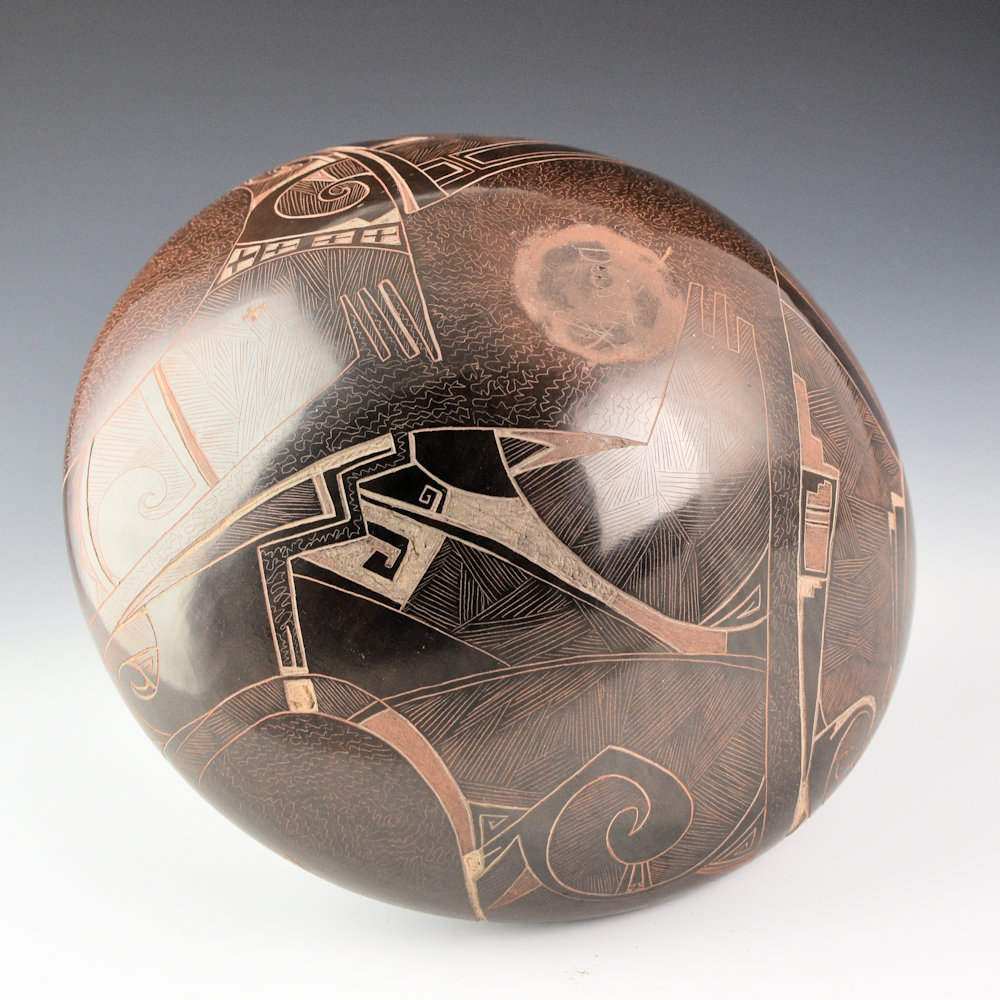 Naranjo, Dusty - 9" Wide Jar with Swirling Rain Birds (2003) Ribbon - Image 6