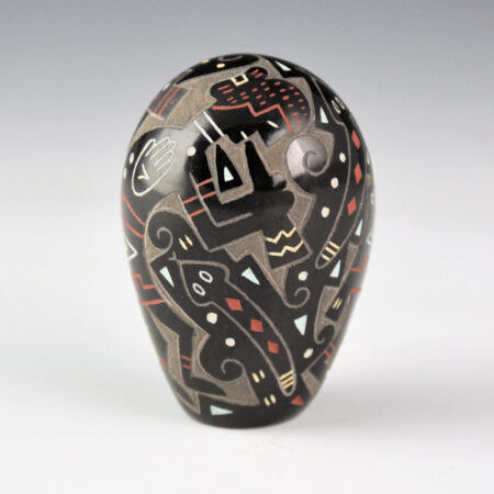 Alternative view of Tafoya, Emily - Black Seedpot with Flute Players, Rabbits, and Snakes