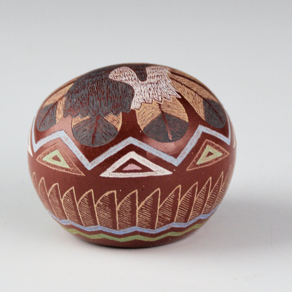 Lonewolf, Greg - "Peregrine Falcon and Feathers" Seedpot - Image 3