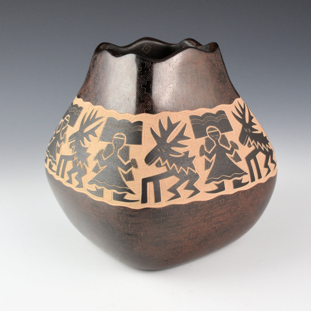 Naranjo, Jody - Square Neck Jar with Corn Maidens and Deer Dancers (2011) - Image 4
