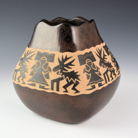 Naranjo, Jody - Square Neck Jar with Corn Maidens and Deer Dancers (2011)