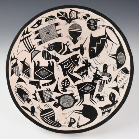 Aragon, John - Open Bowl with 30 Mimbres Animals, Insects, and Fish (1990)