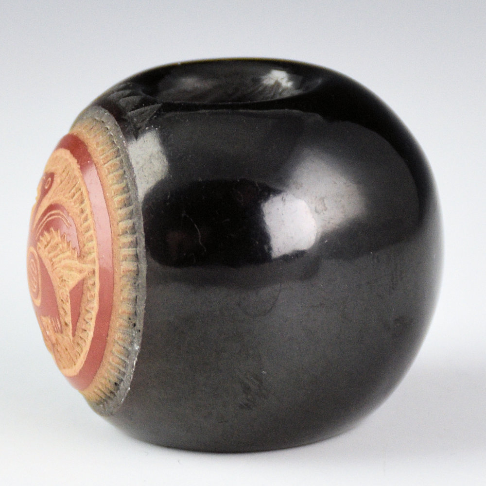 Lonewolf, Joseph - Black and Red Bowl with Mimbres Bird (1972) - Image 2