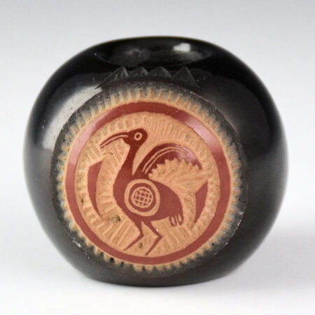 Lonewolf, Joseph - Black and Red Bowl with Mimbres Bird (1972)