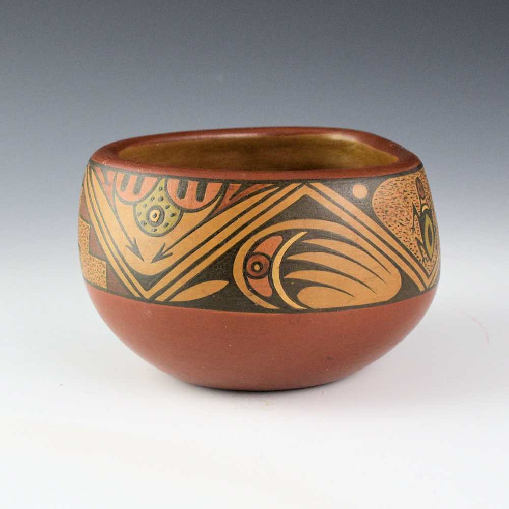 Gutierrez, Lela & Luther - Three-Sided Bowl with Frog, Deer, and Raincloud (1956-66) - Image 3