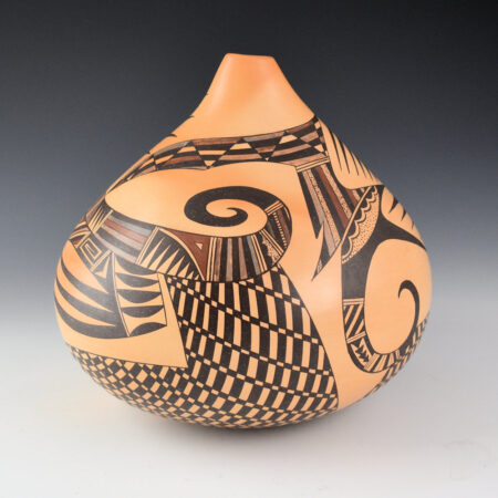 Namingha, Les - "Rainbird Songs" Jar with Birds, Katsinas Faces, and Geometrics (2012)