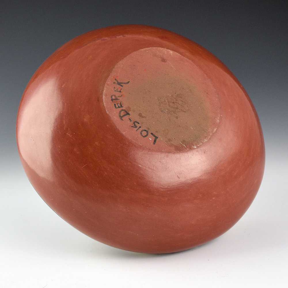 Gutierrez, Lois - Red Polished Polychrome Bowl with Avanyu and Corn (1974), Published New Mexico Magazine - Image 4