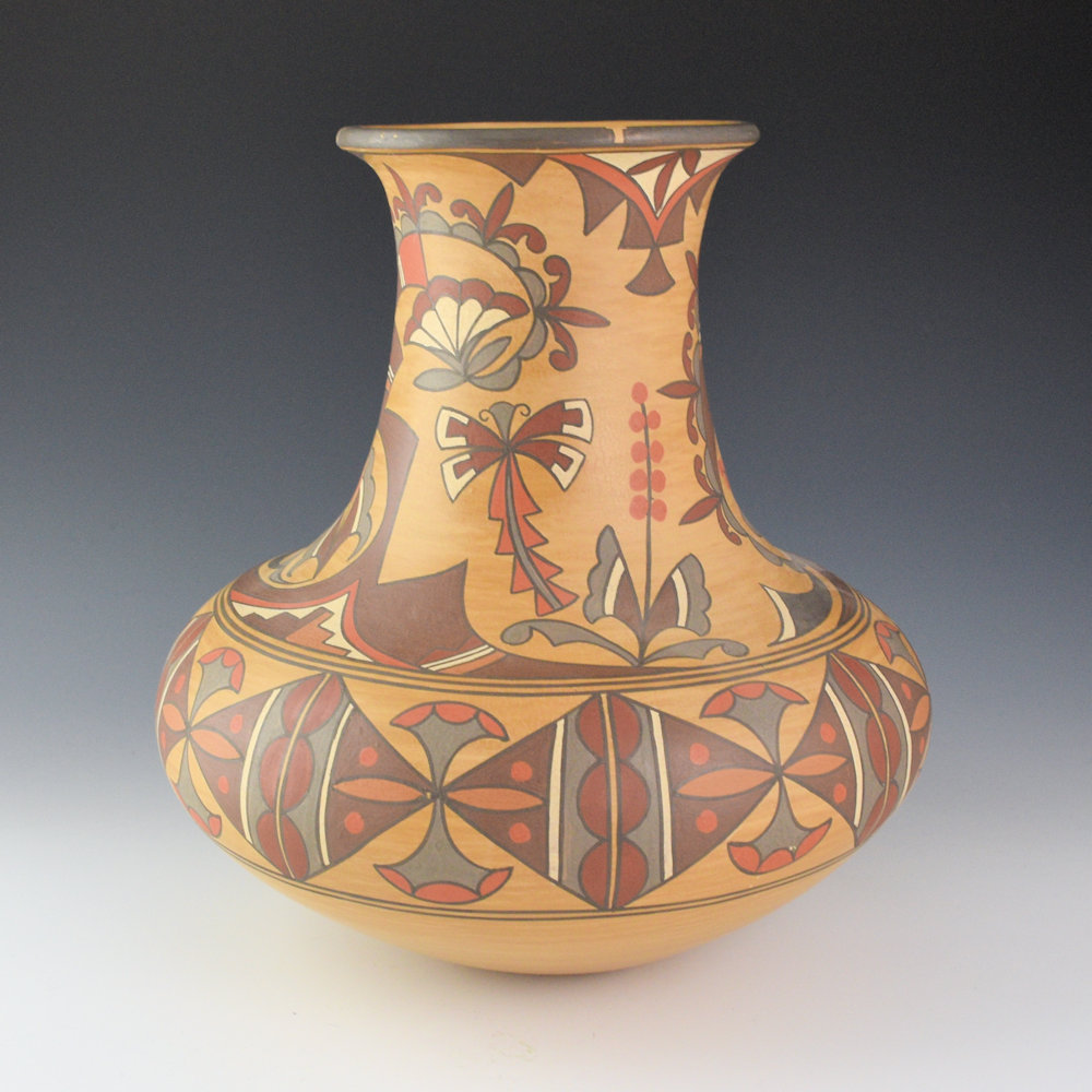 Gutierrez, Lois - Polychrome Water Jar with Butterflies and Dragonflies (1980s)