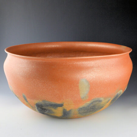 Alternative view of Vigil, Lonnie - 16" Wide Micaceous Jar with Fire Clouds and Corrugated Base