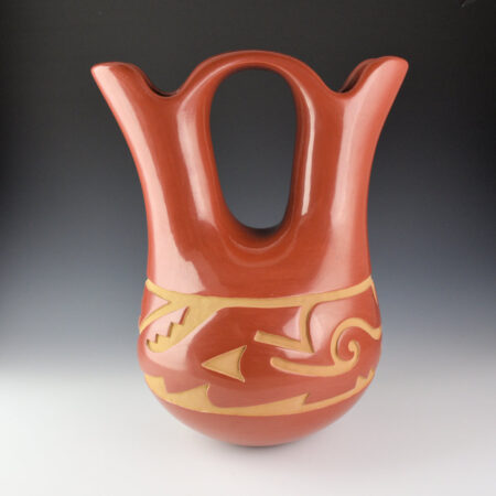 Alternative view of Tafoya, LuAnn - 13" Tall Wedding Vase with Carved Avanyu (1998)