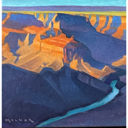Alternative view of Molnar, Marcia - "Turquoise Blues" Oil on Board (6 x 6)