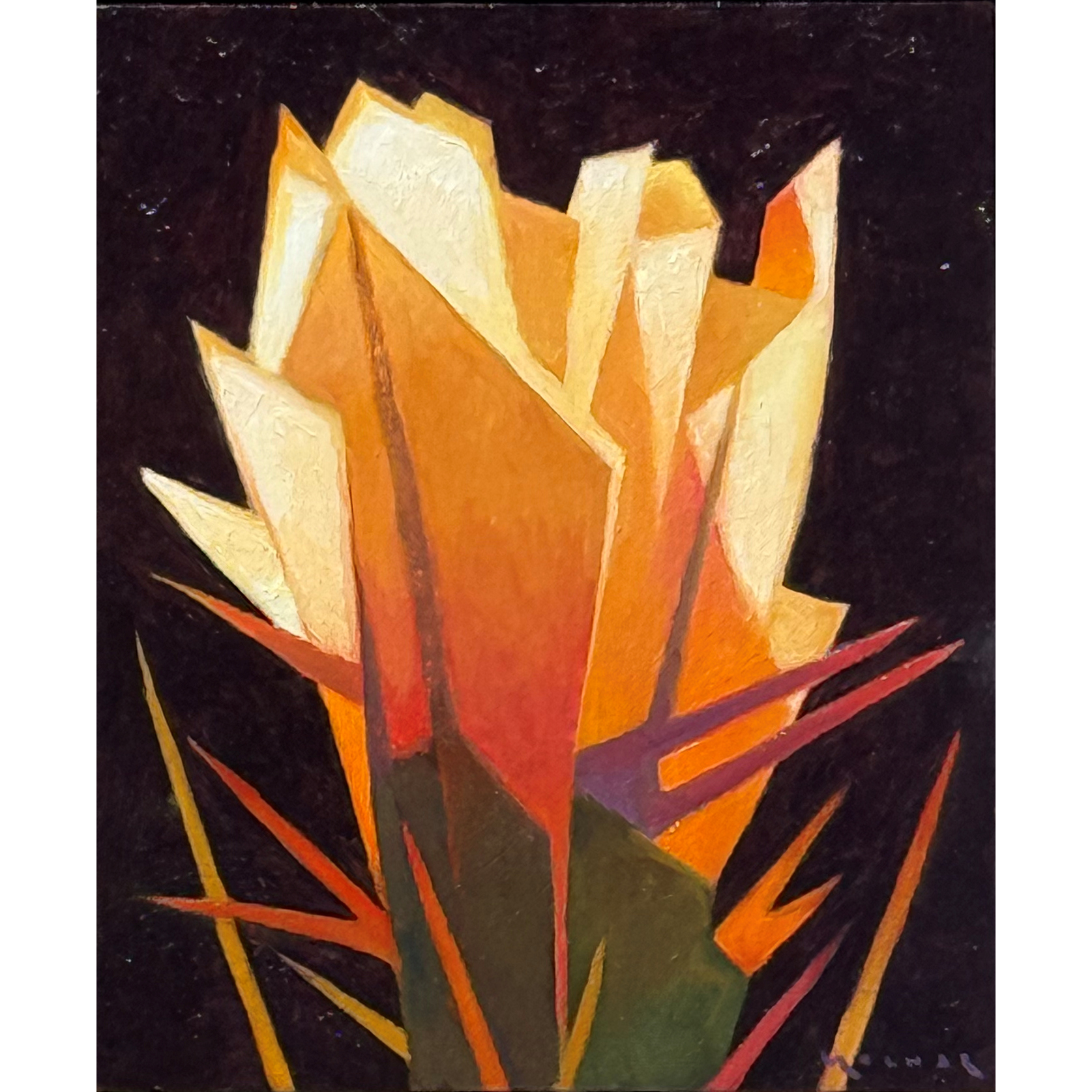 Molnar, Marcia - "Up with the Sun, Study" Oil on Board (6 x 7) - Image 2