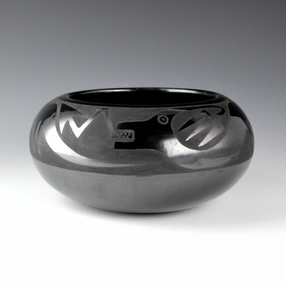 Martinez, Maria - Wide Bowl with Avanyu (Maria + Santana, 1954-6)