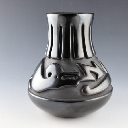 Youngblood, Mela  - Water Jar with Feathers and Avanyu (1976)