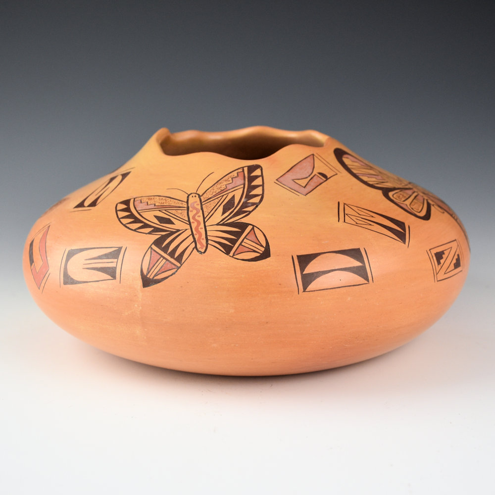 Ami, Ramona - 8" Wide Jar with Butterflies (2003)