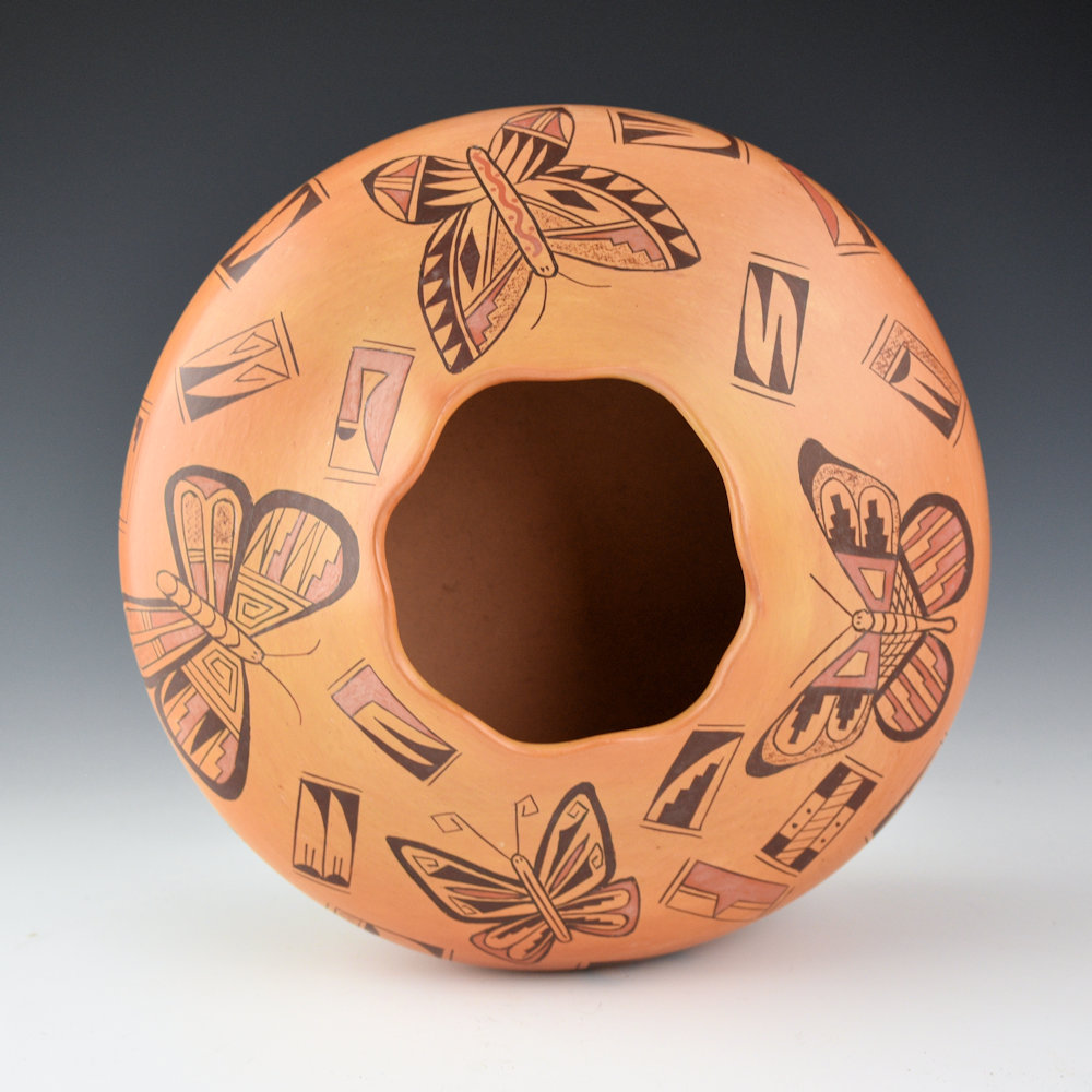 Ami, Ramona - 8" Wide Jar with Butterflies (2003) - Image 2