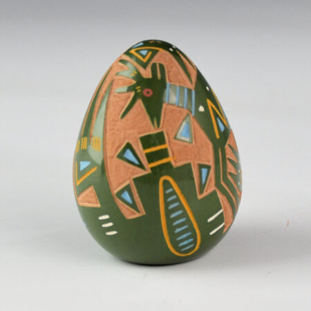 Tafoya, Ray  - Green Seedpot with Mimbres Deer (1988)