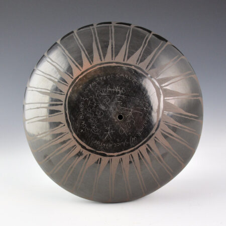Alternative view of Naranjo, Robert T. - Large Seedpot with Avanyu, Carved Feathers and Stones (2005)