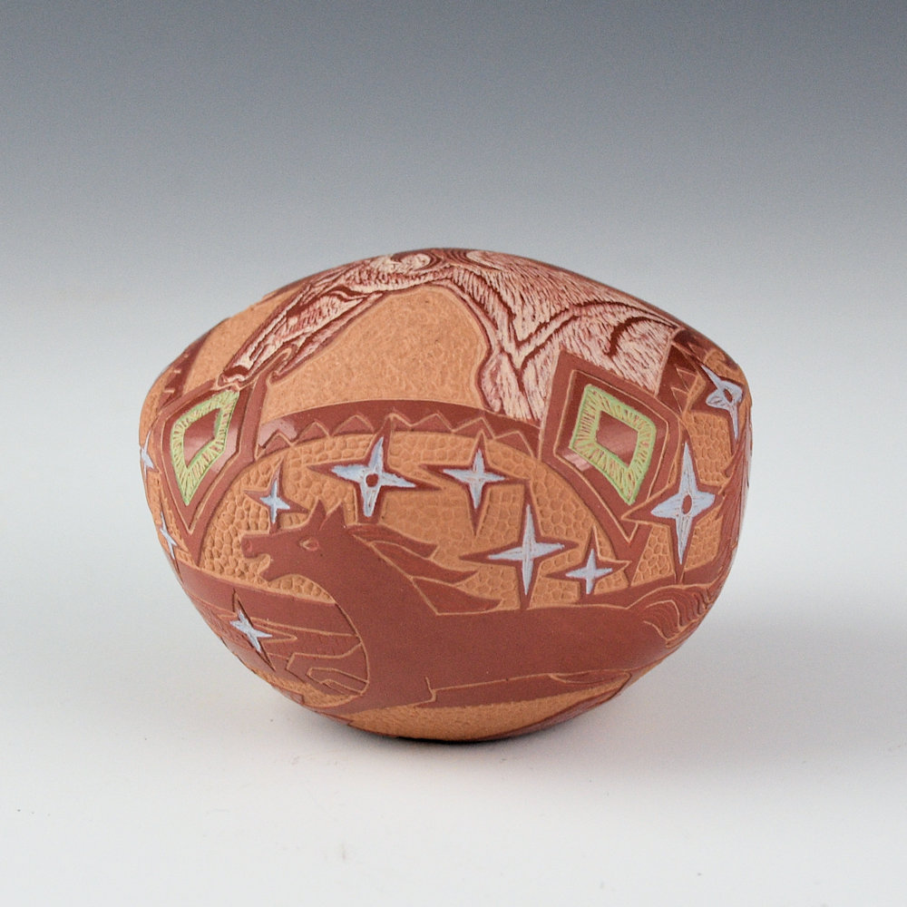 Lonewolf, Rosemary "Apple Blossom" - Large Seedpot with Six Horses - Image 3