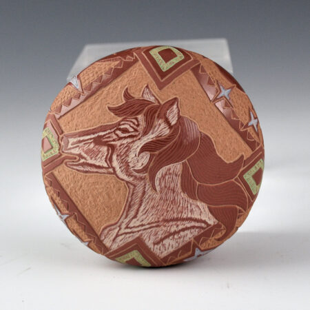 Lonewolf, Rosemary "Apple Blossom" - Large Seedpot with Six Horses