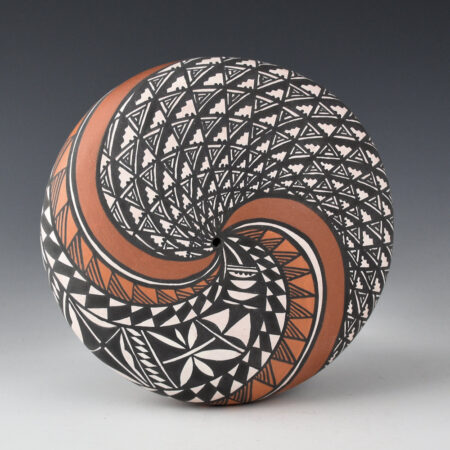 Victorino, Sandra  - Large Seedpot with Swirling Bird and Cloud Designs