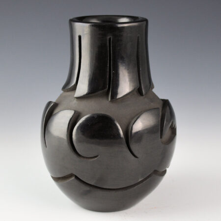 Alternative view of Tafoya, Sherry - Black Jar with Eight Carved Feathers and Avanyu