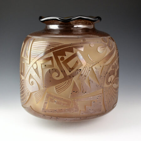 Alternative view of Garcia, Tammy and Preston Singletary - Glass Jar with Fish and Geometric Designs (2010)