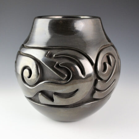 Alternative view of Naranjo, Teresita  - Black Jar with Swirling Cloud Designs (1980s)