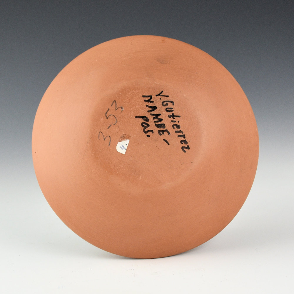 Gutierrez, Virginia - Nambe Polychrome Seedpot with Sun and Corn Plants (1980s) - Image 3
