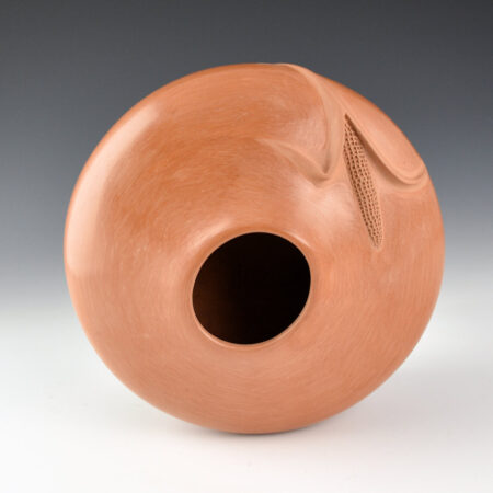 Alternative view of Nampeyo, Iris - Wide Red Jar with Corn Design (1980s)