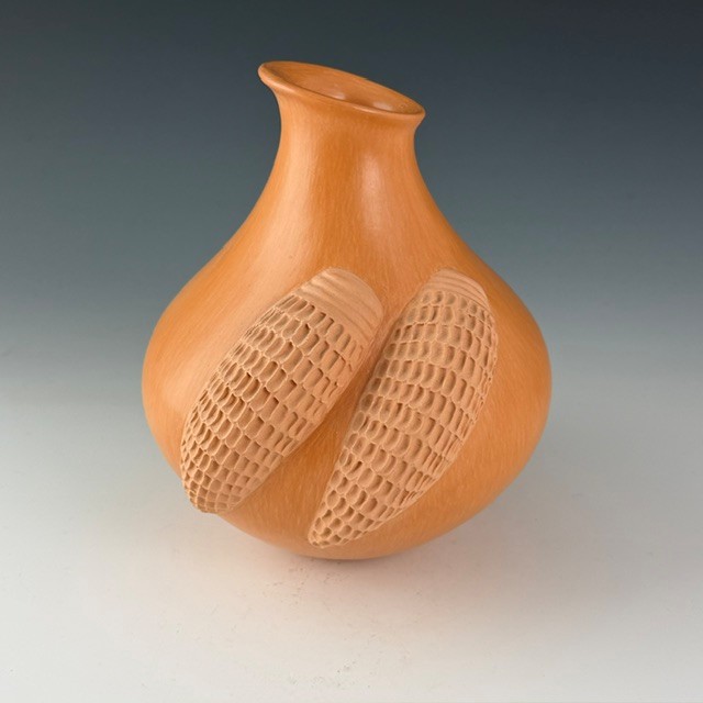 Qoyawayma, Al - Red Jar with Double Corn Design