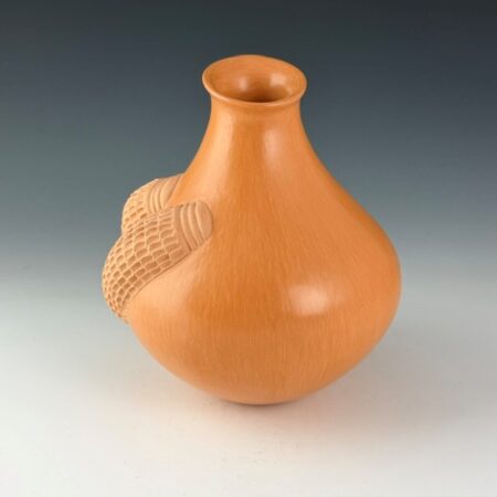 Alternative view of Qoyawayma, Al -  Red Jar with Double Corn Design