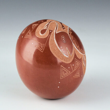 Alternative view of Haungooah, Art Cody - Large Oval Seedpot with Cricket (1984)
