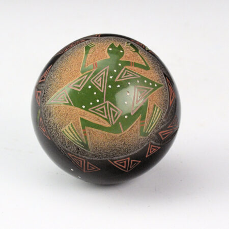 Alternative view of Haungooah, Art Cody - Multi-Color Seedpot with Frog and Fish (1985)