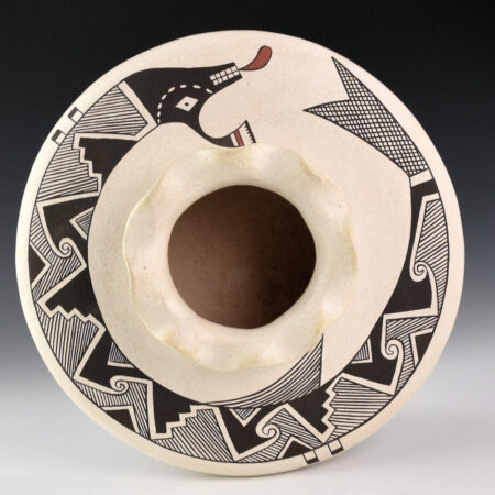 Alternative view of Cerno, Barbara & Joseph - 9" Wide Jar with Avanyu Design and Fluted Rim (1989)