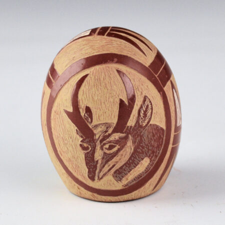 Tafoya, Camilio - "Antelope and Big Horn Sheep" Seedpot (1990s)