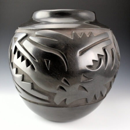 Tafoya, Camilio - 12.5" Tall Storage Jar with Carved Avanyu (1950's)